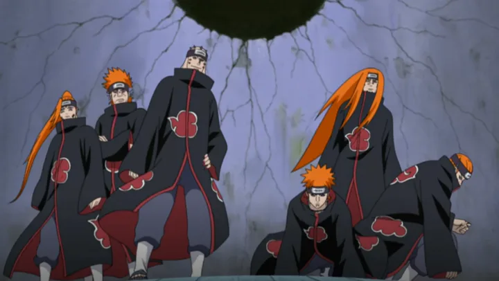 Scene from the Itachi Pursuit and Sasuke vs. Itachi arc of Naruto Shippuden
