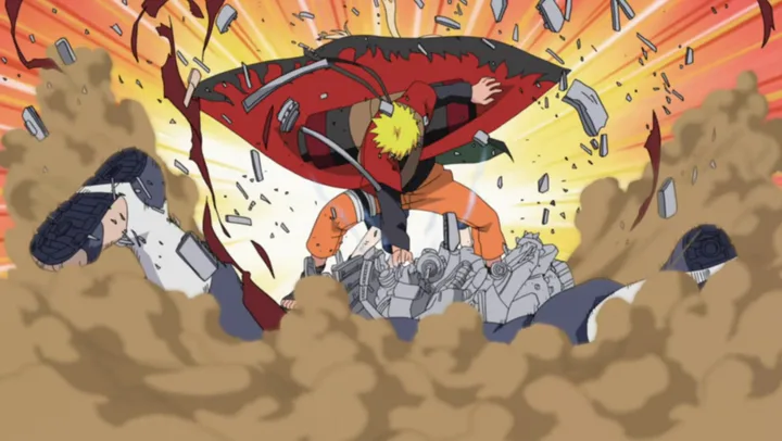Scene from the Pain's Assault on Konoha arc of Naruto Shippuden