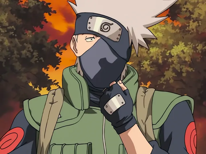 Still from Naruto episode 101, Gotta See! Gotta Know! Kakashi-Sensei's True Face!